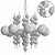 Elegant Glass and Brass Chandelier 3D model small image 2