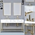 Modern 160cm Black Metal Bathroom Furniture 3D model small image 1