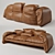 Stylish Maralunga Leather Sofa 3D model small image 1