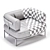 Refined Baxter Belt Armchair: Stylish, Comfortable, and Contemporary 3D model small image 3
