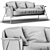 Kepi Sofa: Stylish Design, Comfortable Upholstery 3D model small image 3