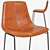 Modern Slope Leather Bar Stool 3D model small image 2