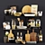 Sleek Kitchen Décor Set 3D model small image 1