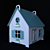 Mint Marshmallow Dollhouse: Sweet and Compact 3D model small image 2