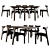 Elegant Verona Dining Table & Samurai Chair 3D model small image 1