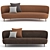 Modern Wood Base Stay Sofa 3D model small image 2