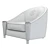 Milano Legend Armchair: Modern Italian Design 3D model small image 3