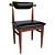 Custom Leather and Wood Chair 3D model small image 1