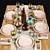 Elegant Tableware Set 3D model small image 1