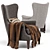 Champlain Wingback Armchair: Classic Elegance for Your Space 3D model small image 2