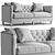 Bernhardt Beckett Nail-Finished Sofa 3D model small image 3