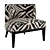 Elegant Zebra Print Chair 3D model small image 1