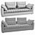 Stylish Linteloo Moreno 3-Seater 3D model small image 3