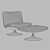 Elegant Velvet Armchair: 3D Model 3D model small image 3