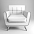 Compact Modern Armchair - H: 83 x L: 80 x W: 74 cm 3D model small image 2