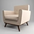 Compact Modern Armchair - H: 83 x L: 80 x W: 74 cm 3D model small image 3