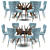Elegant Dining Set with Chairs 3D model small image 1
