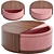 Arte Brotto Leonardo S98 Pouf: Stylish Storage Round Fabric Essential 3D model small image 1