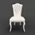 RIMINI Chair in White Gloss Lacquer and Beige Velvet 3D model small image 3