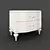 Elegant Pearl White Bedside Table 3D model small image 3