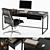 Sleek Black Desk Set 3D model small image 1