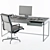 Sleek Black Desk Set 3D model small image 3