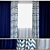 Wavy Stripes Curtains with Tulle | DIHIN HOME 3D model small image 1