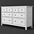 Hemnes White Drawer Dresser: Elegant Storage Solution 3D model small image 3