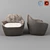 Bernhardt Becca Armchair: Stylish and Comfortable Seating 3D model small image 2