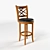 Classical Wooden Bar Stool 3D model small image 1