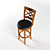 Classical Wooden Bar Stool 3D model small image 2