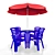 Sorrento Outdoor Dining Set 3D model small image 1