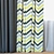 Yellow Grey Black Stripes Printed Curtains with Tulle 3D model small image 2