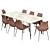 Elegant and Spacious 9pc Dining Set 3D model small image 1