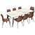 Elegant and Spacious 9pc Dining Set 3D model small image 2