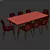 Elegant and Spacious 9pc Dining Set 3D model small image 3