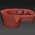 Sleek and Stylish Jacques Curve Sofa 3D model small image 3