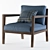 Elegant Poliform Camilla Blue Armchair 3D model small image 1