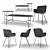NORM Architects Park Set: Hi/Low Meeting Table & Side Chair 3D model small image 3