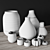 Elegant Teardrop Vase Set 3D model small image 3