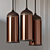 Elegant Copper Pendant Lamp 3D model small image 1