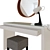 Sleek White Dressing Table Set 3D model small image 2