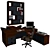 Executive Office Desk and Cabinet - 2300x3700x750mm Desk, 470x1665x2150mm Cabinet 3D model small image 3