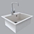 Luxury Stone Sink with Mixer 3D model small image 1