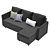 Brissund Convertible Sofa Bed 3D model small image 1