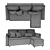 Brissund Convertible Sofa Bed 3D model small image 3