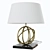 Vintage Brass and Granite Table Lamp 3D model small image 1