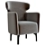 ALBERETA Upholstered Armchair: Contemporary Elegance 3D model small image 1