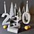 Concrete Candlestick & Christmas Tree Set 3D model small image 1