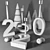 Concrete Candlestick & Christmas Tree Set 3D model small image 3